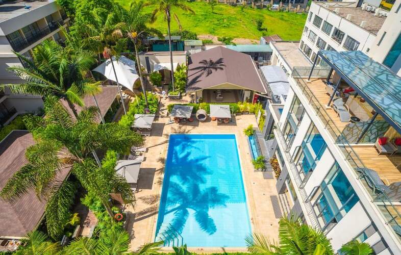 Pool and gardens at the Sarova Panafric Hotel, Nairobi