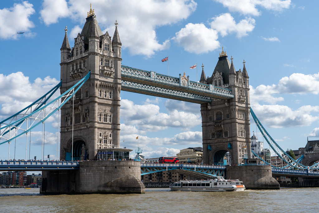 Tower Bridge over the Thames on a clear day
