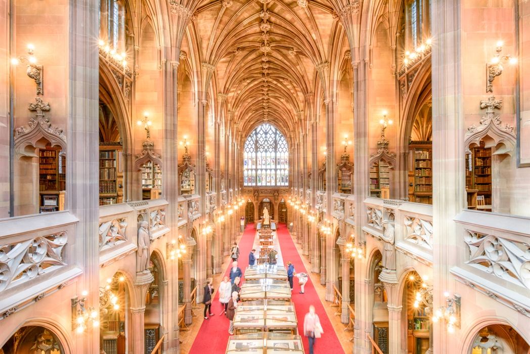The vaulted reading room of the John Rylands Library